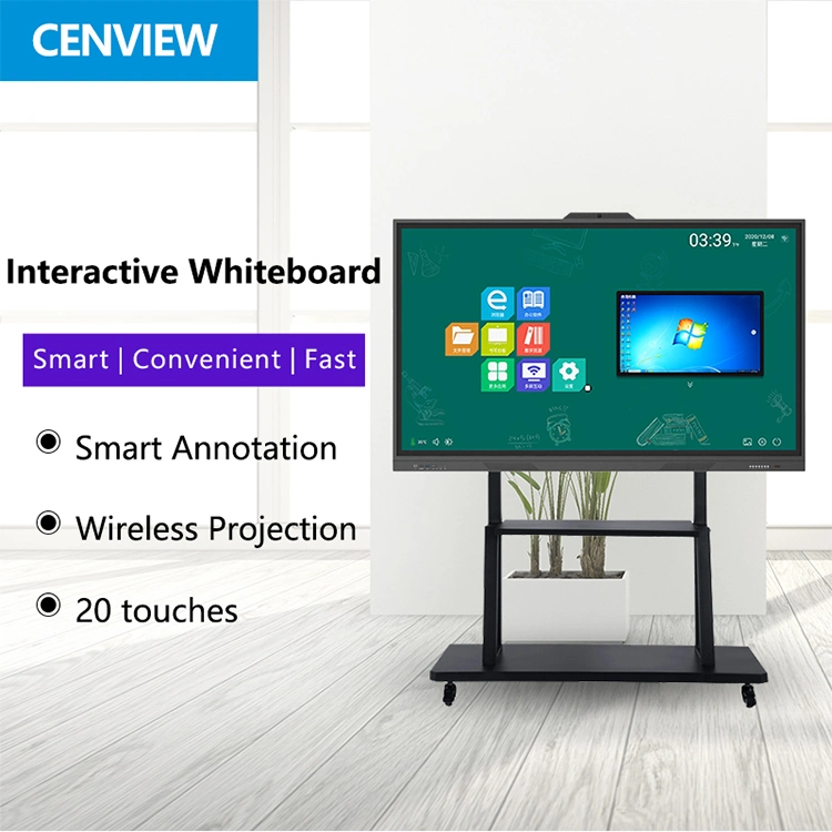 65 Inch Android/Windows 4K Multi Infrared Touch All in One Advertising Display Portable Interactive Meeting Whiteboard